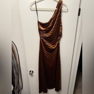 DELFI Brown One-Shoulder Dress L